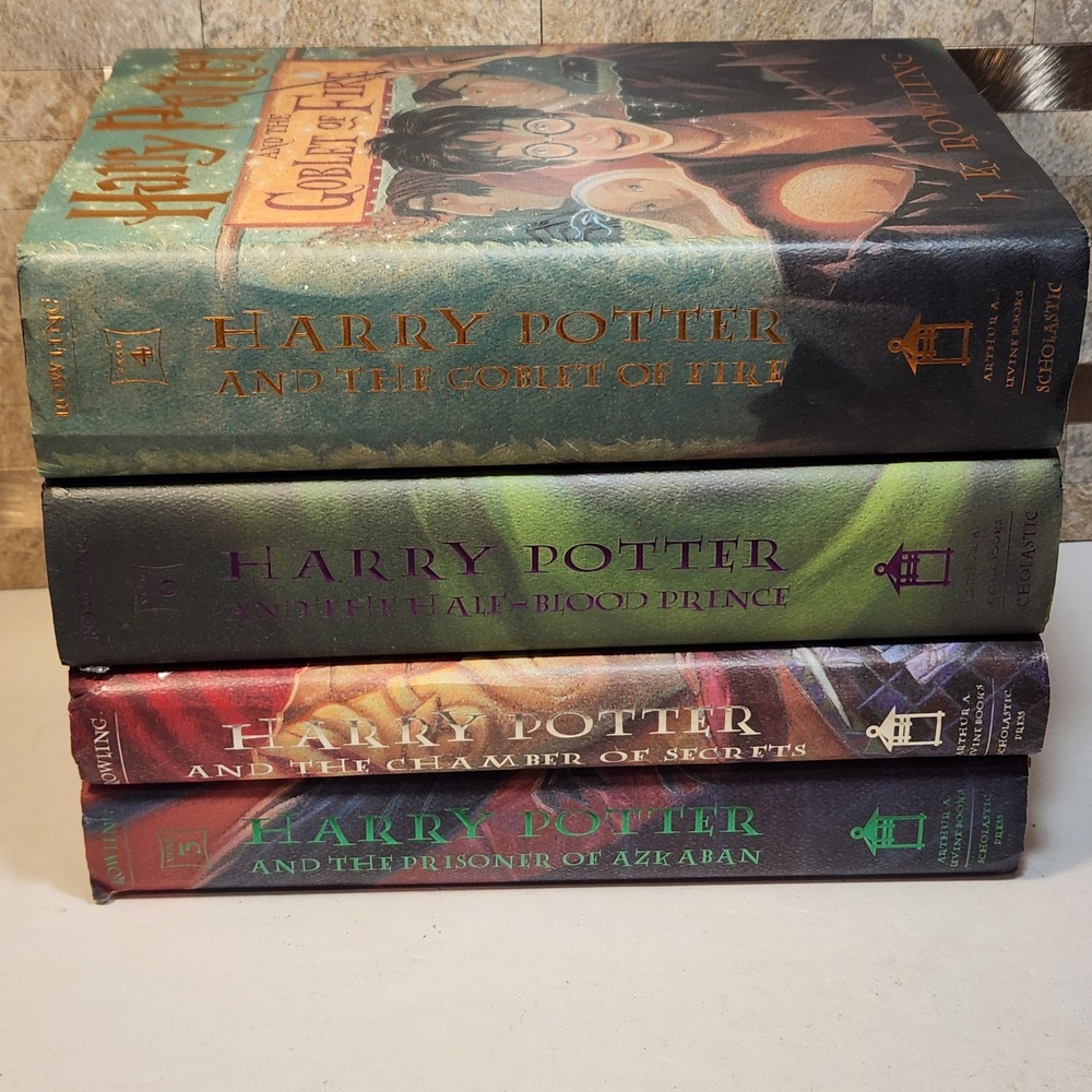 Harry Potter First American Edition Hardcover Book Lot 4 J.K. Rowling Scholastic